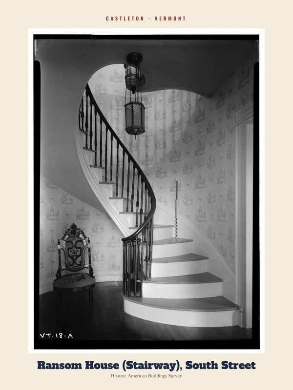 Castleton Ransom House (Stairway), South Street Archive Print artwork detail