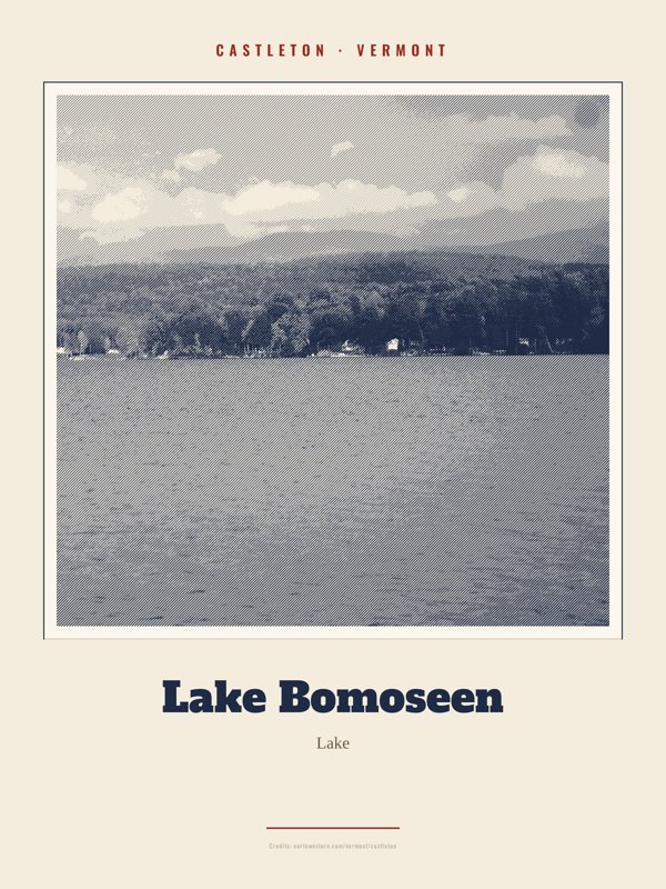 Castleton Lake Bomoseen Landmark Print artwork detail