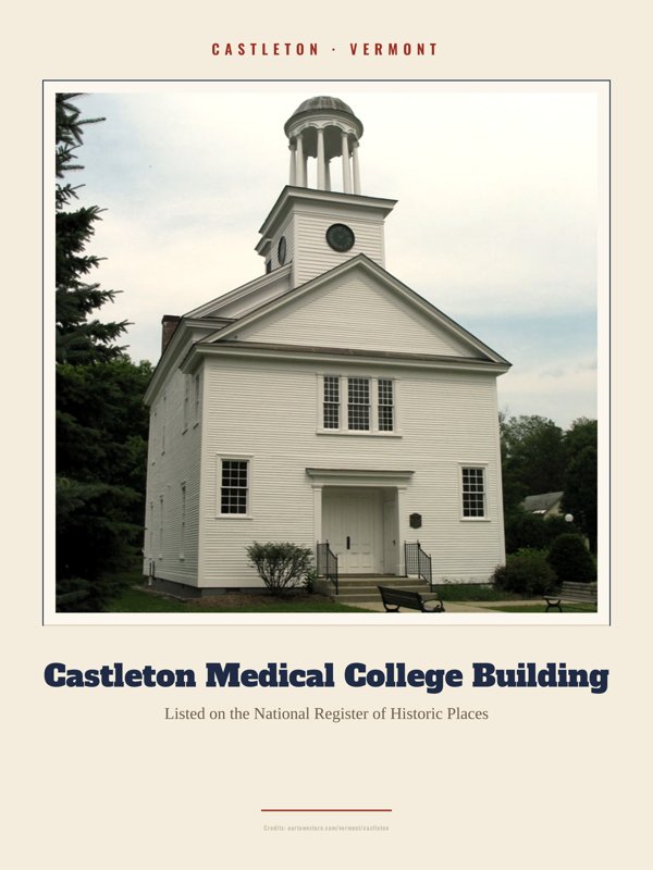 Castleton Castleton Medical College Building Landmark Print artwork detail