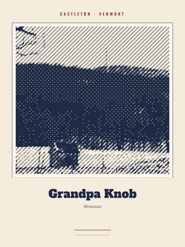 Castleton Grandpa Knob Landmark Print artwork detail