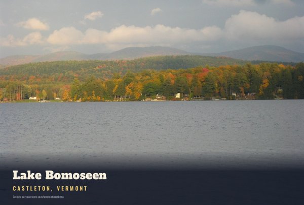 Castleton Lake Bomoseen Postcard artwork detail