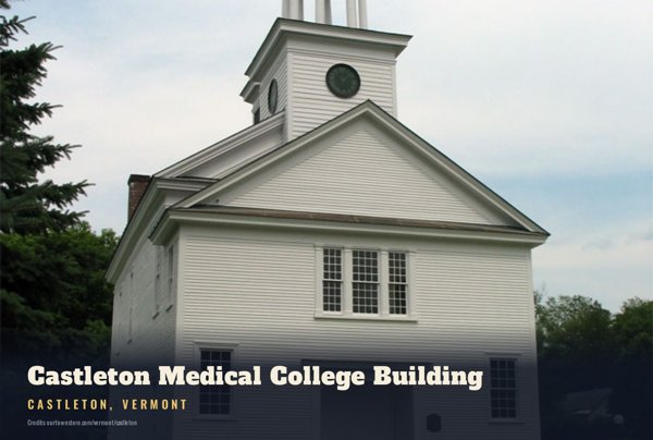 Castleton Castleton Medical College Building Postcard artwork detail