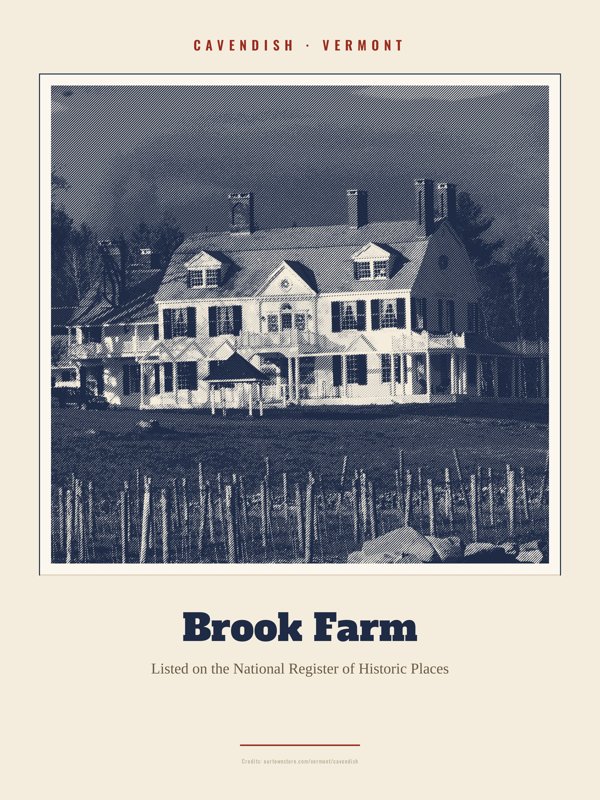 Cavendish Brook Farm Landmark Print artwork detail
