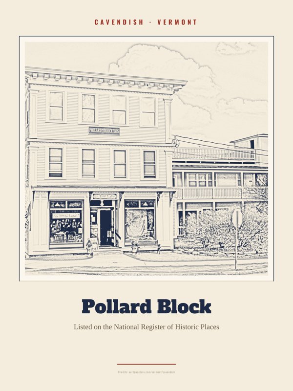 Cavendish Pollard Block Landmark Print artwork detail