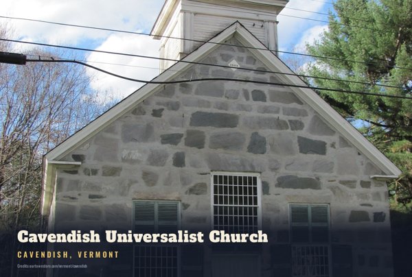 Cavendish Cavendish Universalist Church Postcard artwork detail