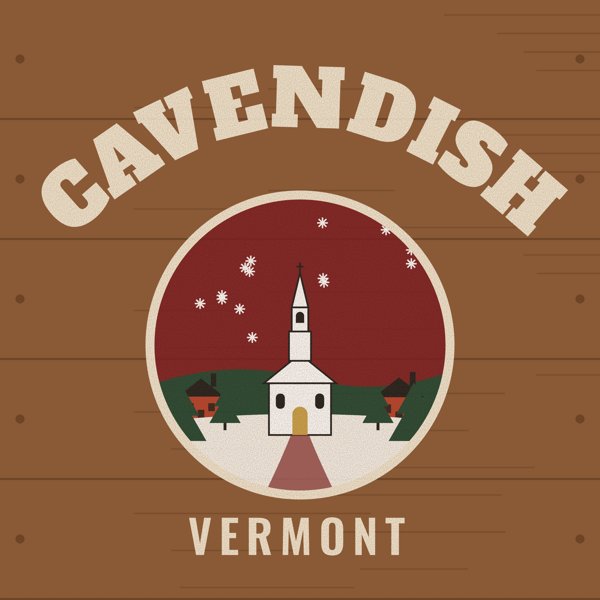 Cavendish Hometown Wood Sign artwork detail