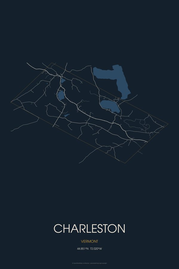 Charleston Map Throw Pillow artwork detail