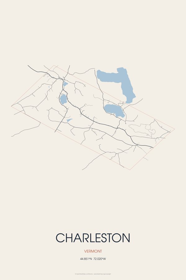 Charleston Street Map Poster · Linen artwork detail
