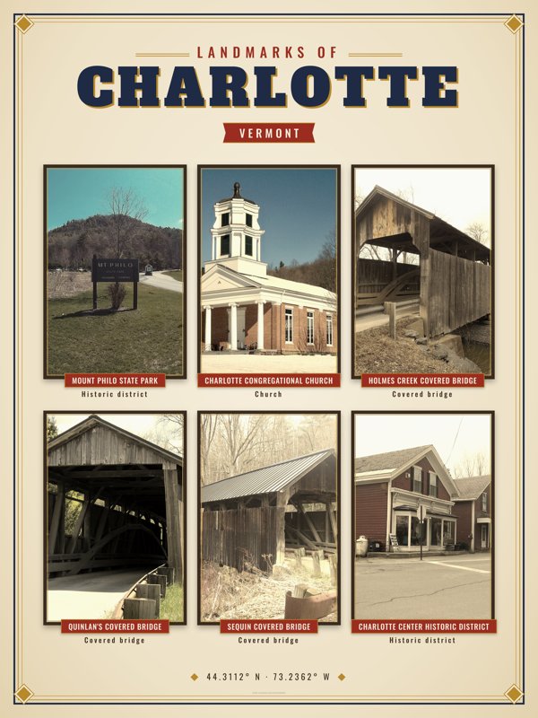 Charlotte Landmarks Photo Poster artwork detail