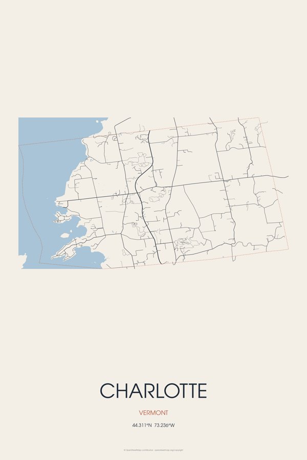 Charlotte Street Map Poster · Linen artwork detail