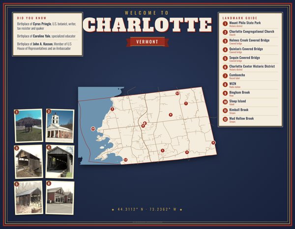 Charlotte Map Placemat artwork detail