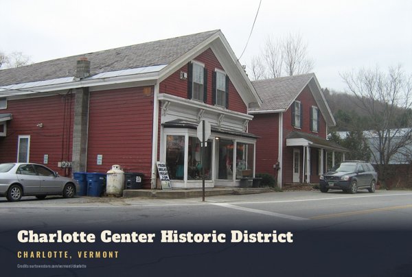 Charlotte Charlotte Center Historic District Postcard artwork detail