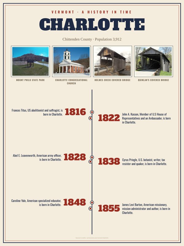 Charlotte History Timeline Poster artwork detail