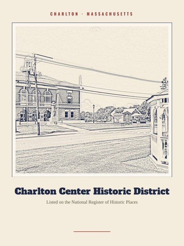 Charlton Charlton Center Historic District Landmark Print artwork detail
