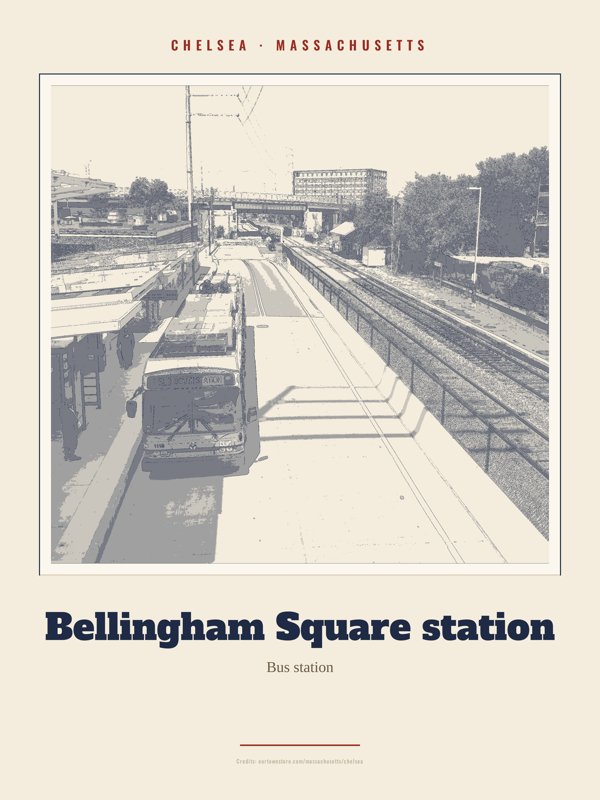 Chelsea Bellingham Square station Landmark Print artwork detail