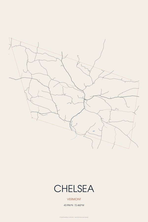 Chelsea Street Map Poster · Linen artwork detail