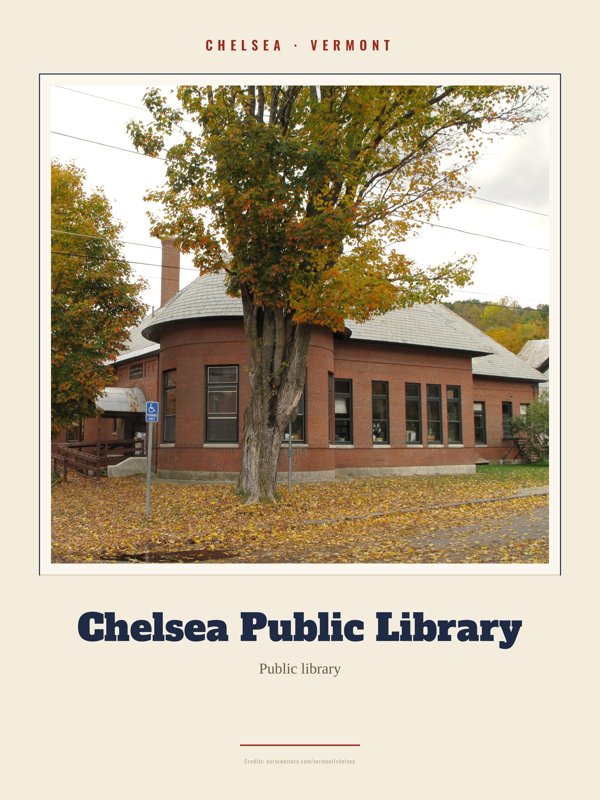 Chelsea Chelsea Public Library Landmark Print artwork detail