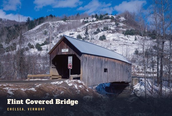 Chelsea Flint Covered Bridge Postcard artwork detail