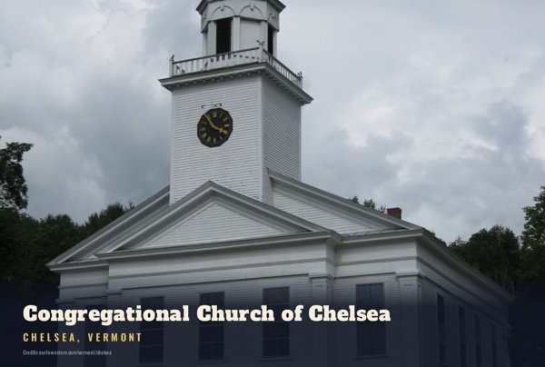 Chelsea Congregational Church of Chelsea Postcard artwork detail