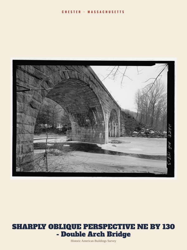 Chester SHARPLY OBLIQUE PERSPECTIVE NE BY 130 - Double Arch Bridge Archive Print artwork detail