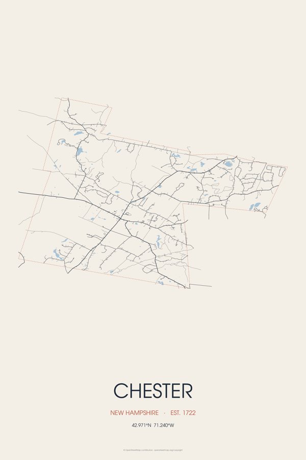 Chester Street Map Poster · Linen artwork detail