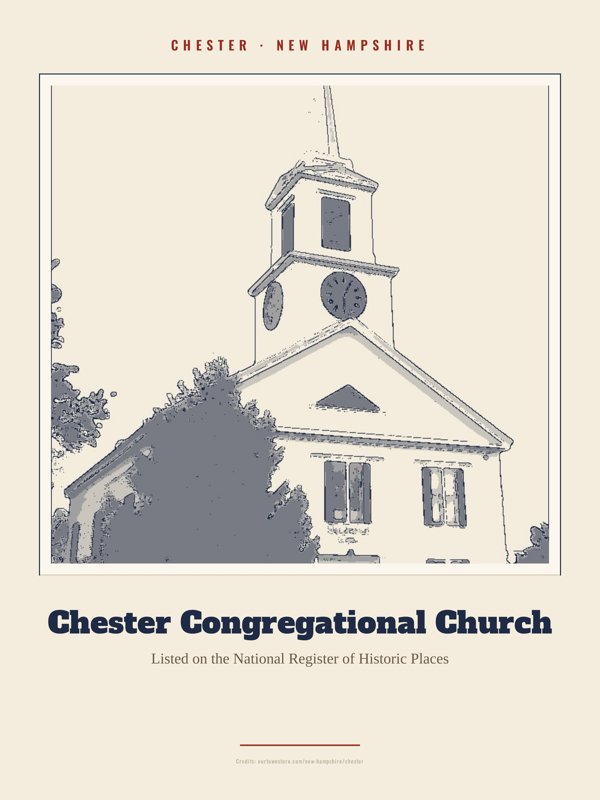 Chester Chester Congregational Church Landmark Print artwork detail