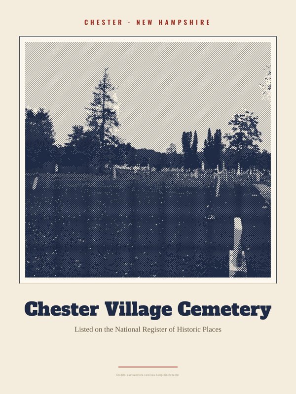 Chester Chester Village Cemetery Landmark Print artwork detail