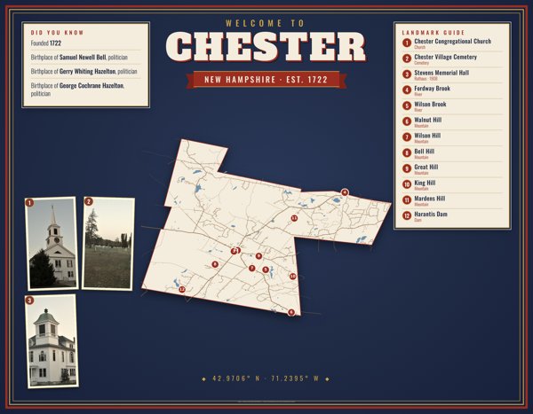 Chester Map Placemat artwork detail