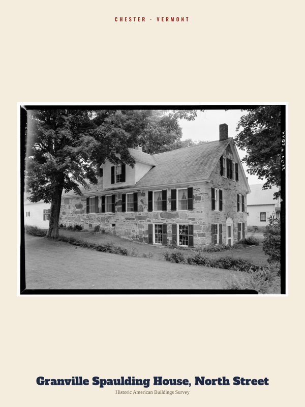 Chester Granville Spaulding House, North Street Archive Print artwork detail