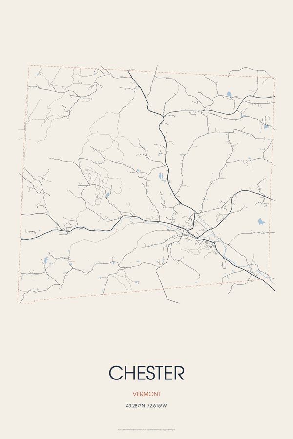 Chester Street Map Poster · Linen artwork detail