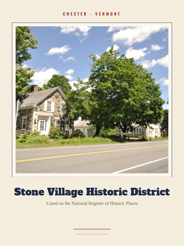 Chester Stone Village Historic District Landmark Print artwork detail