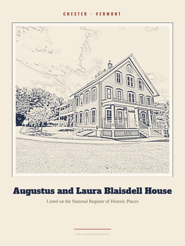 Chester Augustus and Laura Blaisdell House Landmark Print artwork detail