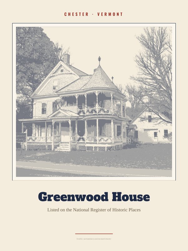 Chester Greenwood House Landmark Print artwork detail