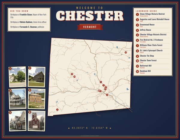 Chester Map Placemat artwork detail