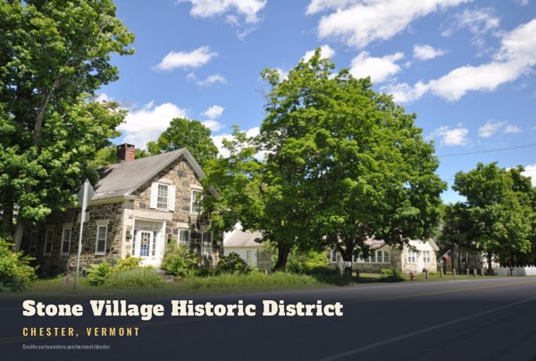 Chester Stone Village Historic District Postcard artwork detail