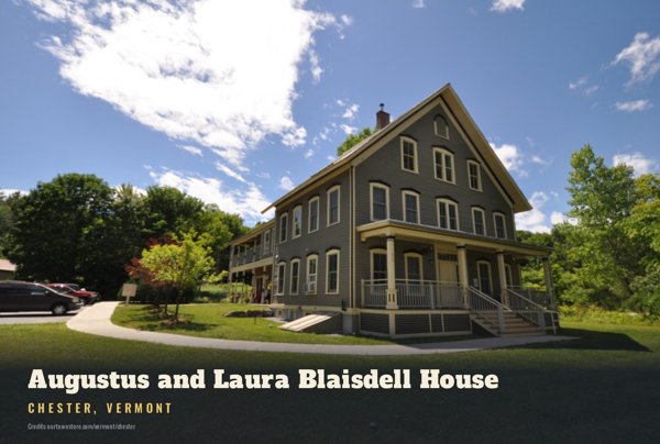 Chester Augustus and Laura Blaisdell House Postcard artwork detail
