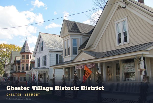 Chester Chester Village Historic District Postcard artwork detail