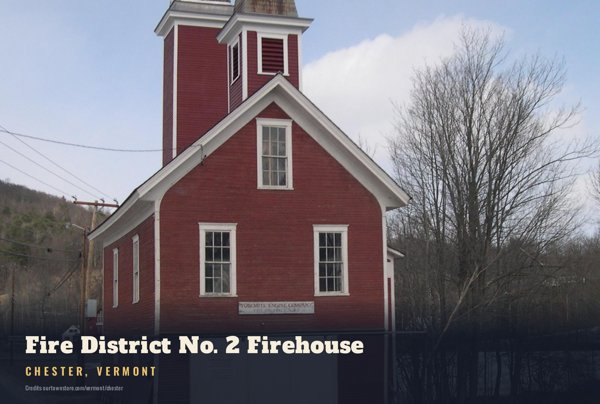 Chester Fire District No. 2 Firehouse Postcard artwork detail