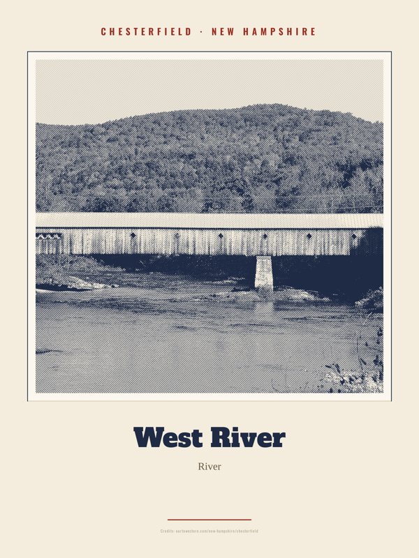 Chesterfield West River Landmark Print artwork detail