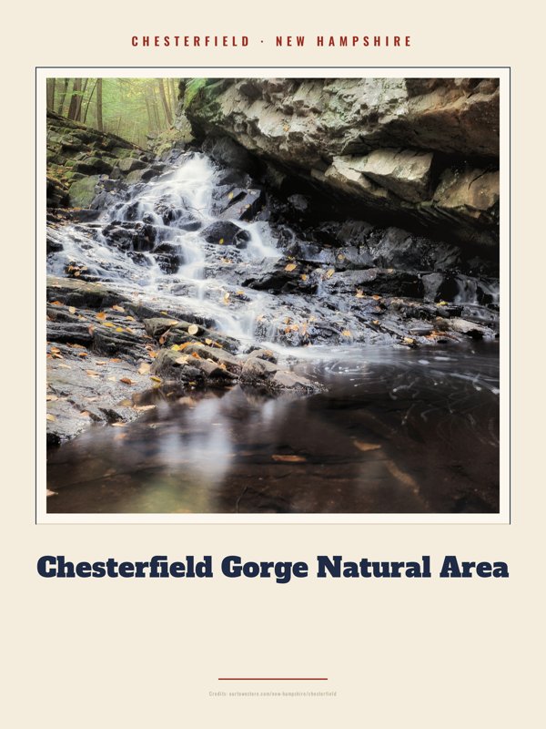 Chesterfield Chesterfield Gorge Natural Area Landmark Print artwork detail