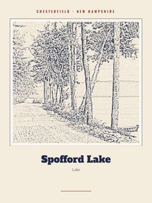 Chesterfield Spofford Lake Landmark Print artwork detail