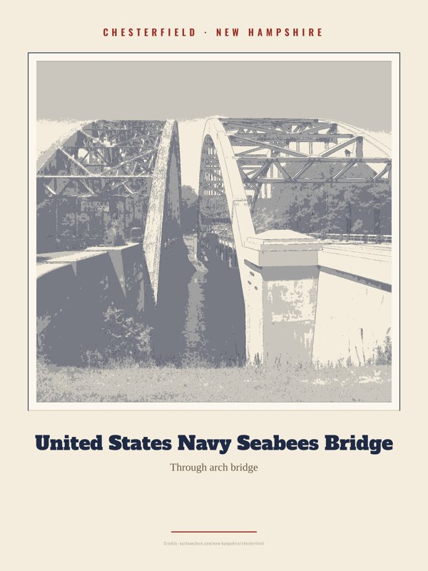 Chesterfield United States Navy Seabees Bridge Landmark Print artwork detail
