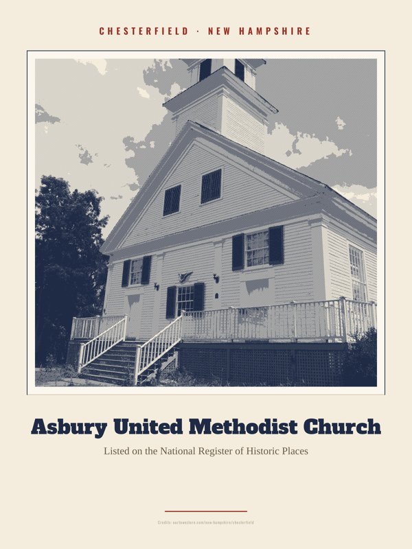 Chesterfield Asbury United Methodist Church Landmark Print artwork detail