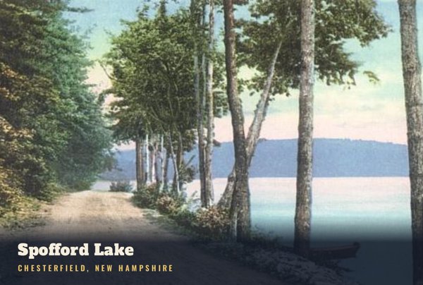 Chesterfield Spofford Lake Postcard artwork detail