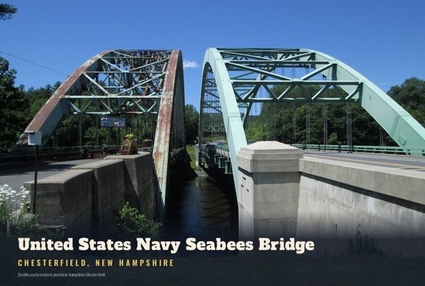 Chesterfield United States Navy Seabees Bridge Postcard artwork detail
