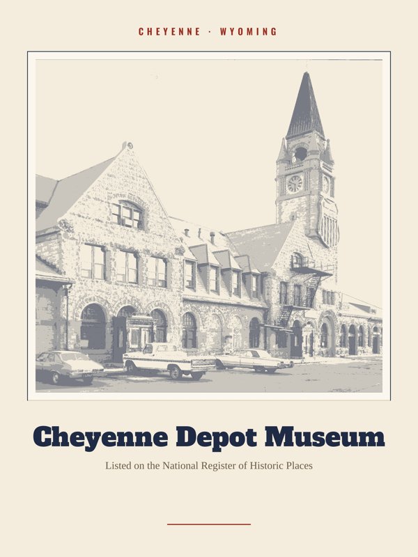 Cheyenne Cheyenne Depot Museum Landmark Print artwork detail