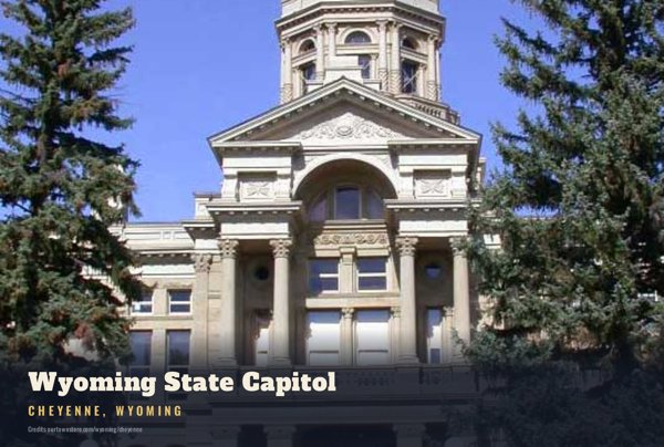 Cheyenne Wyoming State Capitol Postcard artwork detail
