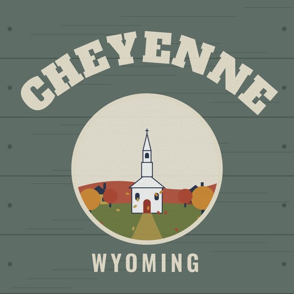 Cheyenne Hometown Wood Sign artwork detail