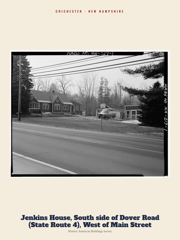 Chichester Jenkins House, South side of Dover Road (State Route 4), West of Main Street Archive Print artwork detail