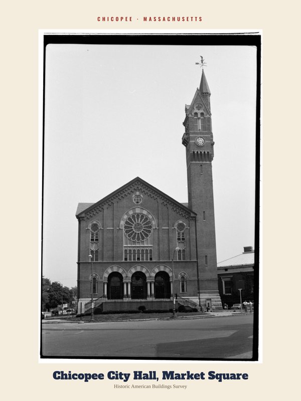 Chicopee Chicopee City Hall, Market Square Archive Print artwork detail